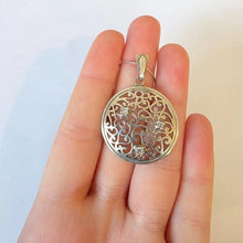 Load image into Gallery viewer, Round Pendant Filigree Zircon 925 Sterling Silver Handmade Hadar Designers()Last