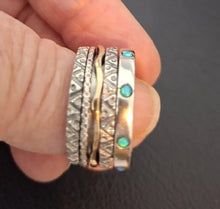 Load image into Gallery viewer, Opal Swivel Ring 9k Yellow Gold 925 Silver sz 7 Handmade Hadar Designers (SN)y