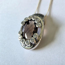 Load image into Gallery viewer, Smokey Zircon Pendant 925 Sterling Silver Art Gift Hadar Designers () Last