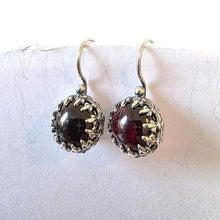 Load image into Gallery viewer, Red Garnet Earrings 925 Sterling Silver Handmade Art Hadar Designers ()Last