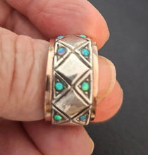 Load image into Gallery viewer, Opal Ring 9k Rose Gold Sterling Silver SZ 7 Handmade Hadar Designers( SN) LAST
