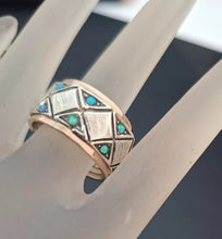 Load image into Gallery viewer, Opal Ring 9k Rose Gold Sterling Silver SZ 7 Handmade Hadar Designers( SN) LAST