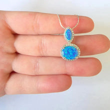 Load image into Gallery viewer, Blue Opal Zircon Pendant 925 Sterling Silver Handmade Hadar Designers () Last