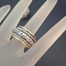 Load image into Gallery viewer, Hadar Designers Swivel 9k Yellow Gold 925 Silver Pink Zircon Ring 6.5,7 (SN)SALE
