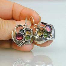 Load image into Gallery viewer, Boho Fun Tourmaline &amp; Citrine Earrings – 925 Sterling Silver – Hadar Designers
