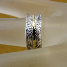 Load image into Gallery viewer, Spin Ring 9k Gold Sterling Silver 7.5, 8 Swivel Handmade Hadar Designers ()LAST
