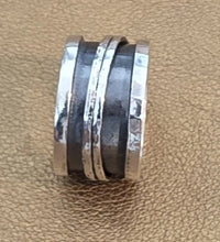 Load image into Gallery viewer, Swivel Spin Ring Sterling Silver sz 9.5, 10 Handmade Hadar Designers (I r) Last