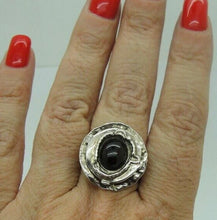 Load image into Gallery viewer, Garnet Ring sz 6,7,8,9,10 Handmade Sterling 925 Silver Hadar Designers (H) y