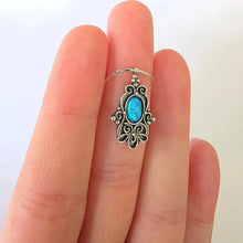 Load image into Gallery viewer, Blue Opal Pendant Hamsa 925 Sterling Silver Handmade Hadar Designers () Last