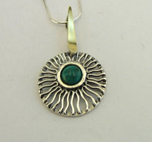 Load image into Gallery viewer, Turquoise Pendant 9k Yellow Gold Sterling Silver Handmade Hadar Designers ()Last