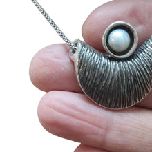 Load image into Gallery viewer, White Pearl Pendant 925 Sterling Silver Unique Handmade Hadar Designers () LAST