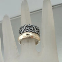 Load image into Gallery viewer, White Zircon Ring 9k Gold 925 Silver 9.5 Handmade Hadar Designers(I R552)Last