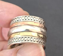 Load image into Gallery viewer, Swivel 9k Rose &amp; Yellow Gold 925 Silver Ring sz 6, 6.5 Hadar Designers (SN) LAST
