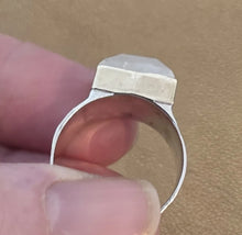 Load image into Gallery viewer, Moonstone Ring 9k Yellow Gold 925 Sterling Silver sz 6.5 Hadar Designers (I)LAST