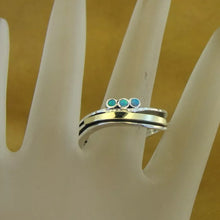 Load image into Gallery viewer, Blue Opal sz 6,7,8,9 Ring 9k Yellow Gold Sterling Silver Hadar Designers (ms)