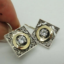 Load image into Gallery viewer, Zircon Earrings 9K Yellow Gold Sterling Silver Handmade Hadar Designers () Last