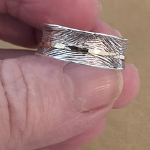 Load image into Gallery viewer, Spin Ring 9k Gold Sterling Silver 7.5, 8 Swivel Handmade Hadar Designers ()LAST