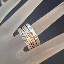 Load image into Gallery viewer, Opal Swivel Ring 9k Yellow Gold 925 Silver sz 7 Handmade Hadar Designers (SN)y