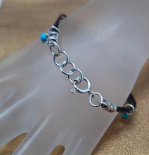 Load image into Gallery viewer, Leather Bracelet Hamasa + Hebrew Script Mazal Tov 925 Silver Hadar Designers (as