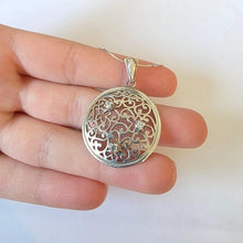 Load image into Gallery viewer, Round Pendant Filigree Zircon 925 Sterling Silver Handmade Hadar Designers()Last