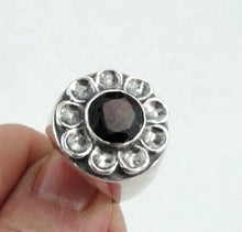 Load image into Gallery viewer, Red Garnet Ring 7.5, 8 Handmade 925 Sterling Silver Hadar Designers (H) LAST