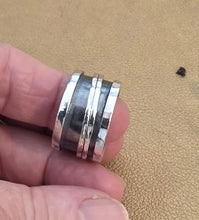 Load image into Gallery viewer, Swivel Spin Ring Sterling Silver sz 9.5, 10 Handmade Hadar Designers (I r) Last