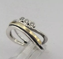 Load image into Gallery viewer, Blue Opal sz 6,7,8,9 Ring 9k Yellow Gold Sterling Silver Hadar Designers (ms)