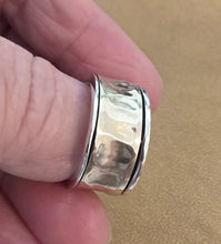 Load image into Gallery viewer, Swivel Ring 9k Gold 925 Silver sz 5.5, 6, 6.5 Handmade Hadar Designers (I r158)y