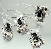 Load image into Gallery viewer, Black Onyx Pendant 9k Yellow Gold Sterling Silver Handmade Hadar Designers ()Last