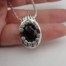 Load image into Gallery viewer, Smokey Zircon Pendant 925 Sterling Silver Art Gift Hadar Designers () Last