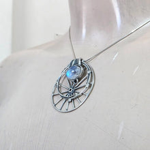 Load image into Gallery viewer, Moonstone Pendant 925 Sterling Silver Handmade Artistic Hadar Designers (H) LAST