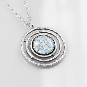 Hadar Designers Roman Glass Pendant Handmade 925 Sterling Silver (as 150666)