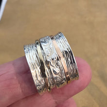 Load image into Gallery viewer, Swivel Ring 9k Gold Sterling Silver sz 8.5, 9 only Hadar Designers (B) LAST