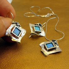 Load image into Gallery viewer, Amethyst Earrings 9k Gold 925 Sterling Silver Handmade Hadar Designers () Last