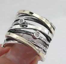 Load image into Gallery viewer, Zircon Ring 9k Yellow Gold 925 Silver 6,7,8,9,10 WILD Hadar Designers (Ms r641)