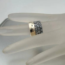 Load image into Gallery viewer, White Zircon Ring 9k Gold 925 Silver 9.5 Handmade Hadar Designers(I R552)Last