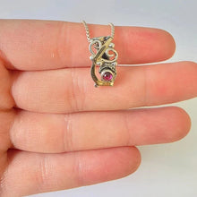 Load image into Gallery viewer, Pink Tourmaline Pendant 9k Yellow Gold Sterling Silver Hadar Designers (MS) Last