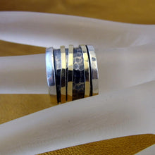 Load image into Gallery viewer, Swivel Ring 9k Yellow Gold 925 Silver 5,5.5 Handmade Hadar Designers (I r146)y