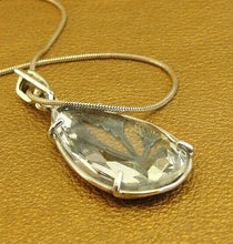 Load image into Gallery viewer, Rock Crystal Leaf Pendant 925 Sterling Silver Handmade Hadar Designers  ()Last