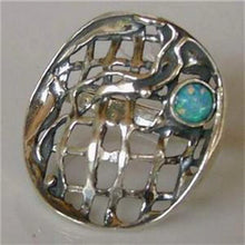 Load image into Gallery viewer, Blue Opal Ring sz 7,8,9 Art Sterling Silver Handmade Hadar Designers (H 114)Last