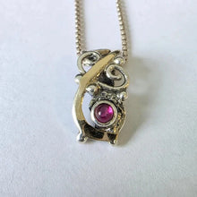Load image into Gallery viewer, Pink Tourmaline Pendant 9k Yellow Gold Sterling Silver Hadar Designers (MS) Last