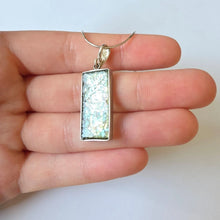 Load image into Gallery viewer, Menorah Star of David Roman Glass Pendant Sterling Silver Hadar Designers