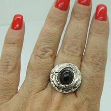 Load image into Gallery viewer, Garnet Ring sz 6,7,8,9,10 Handmade Sterling 925 Silver Hadar Designers (H) y