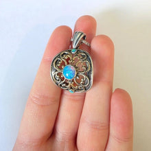 Load image into Gallery viewer, Opal Pendant 9k Yellow Gold filigree 925 Sterling Silver Hadar Designers ()Last