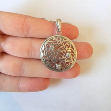 Load image into Gallery viewer, Round Pendant Filigree Zircon 925 Sterling Silver Handmade Hadar Designers()Last
