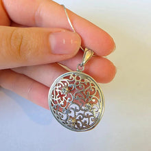 Load image into Gallery viewer, Round Pendant Filigree Zircon 925 Sterling Silver Handmade Hadar Designers()Last
