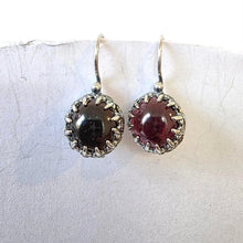 Load image into Gallery viewer, Red Garnet Earrings 925 Sterling Silver Handmade Art Hadar Designers ()Last