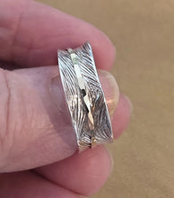 Load image into Gallery viewer, Spin Ring 9k Gold Sterling Silver 7.5, 8 Swivel Handmade Hadar Designers ()LAST