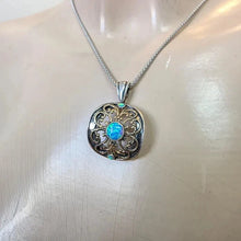 Load image into Gallery viewer, Opal Pendant 9k Yellow Gold filigree 925 Sterling Silver Hadar Designers ()Last