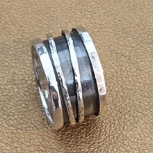 Load image into Gallery viewer, Swivel Spin Ring Sterling Silver sz 9.5, 10 Handmade Hadar Designers (I r) Last